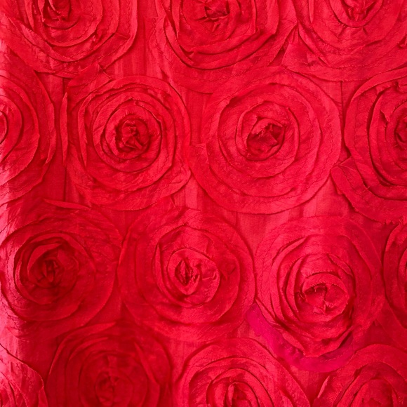 Silk with silk roses sleeveless dress. Size 6 US. Lined/side zipper closure. - Picture 3 of 7